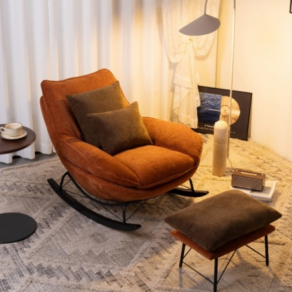 인테리어 안락 흔들의자+스툴(색상) E-2