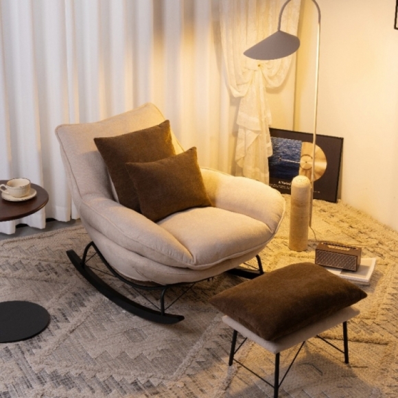 인테리어 안락 흔들의자+스툴(색상) E-2