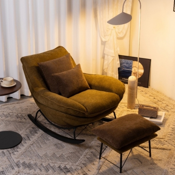 인테리어 안락 흔들의자+스툴(색상) E-2