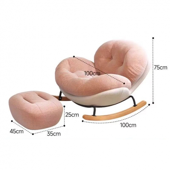 인테리어 안락 흔들의자+스툴 F