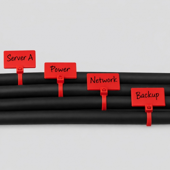 메모 라벨 케이블 타이 250p세트(150mm) (레드)