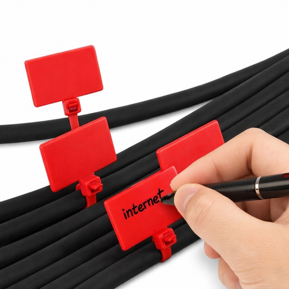 메모 라벨 케이블 타이 250p세트(150mm) (레드)