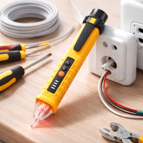 안전체크 감도조절 비접촉 검전기(옐로우)