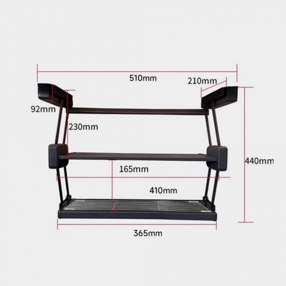 주방 쿡하프 접이식 정리 선반(51cm)(색상)