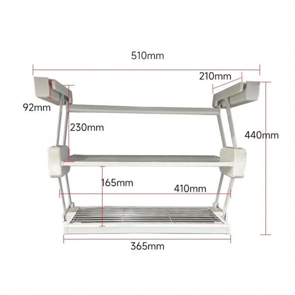 주방 쿡하프 접이식 정리 선반(51cm)(색상)