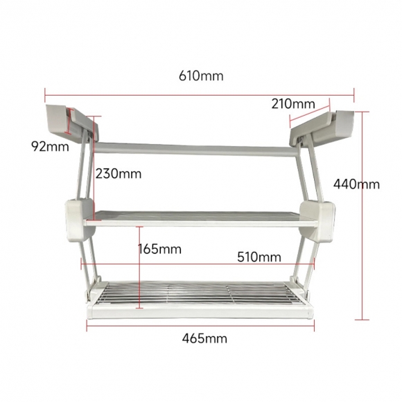 주방 쿡하프 접이식 정리 선반(61cm)(색상)