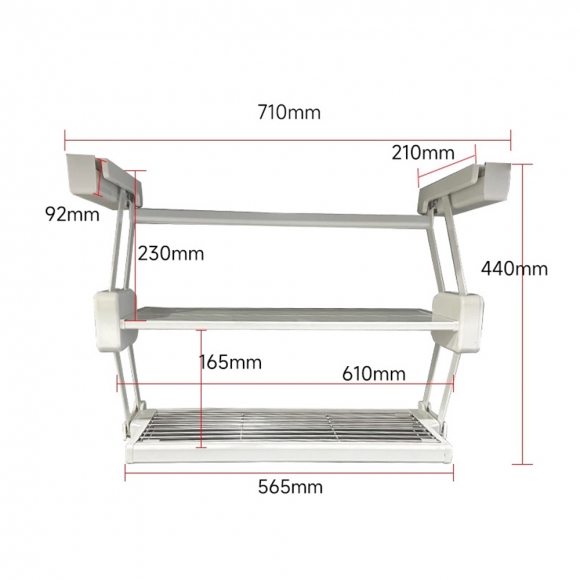 주방 쿡하프 접이식 정리 선반(71cm)(색상)