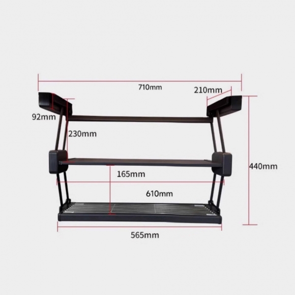 주방 쿡하프 접이식 정리 선반(71cm)(색상)