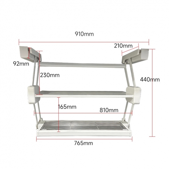주방 쿡하프 접이식 정리 선반(91cm)(색상)