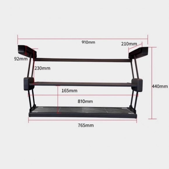 주방 쿡하프 접이식 정리 선반(91cm)(색상)