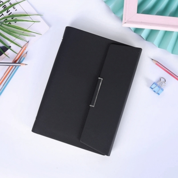 [별도결제] 가죽 마그네틱 다이어리형 노트(A5) (블랙)