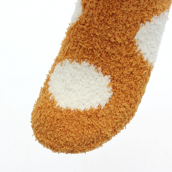 땡땡이 보온 수면양말(오렌지)