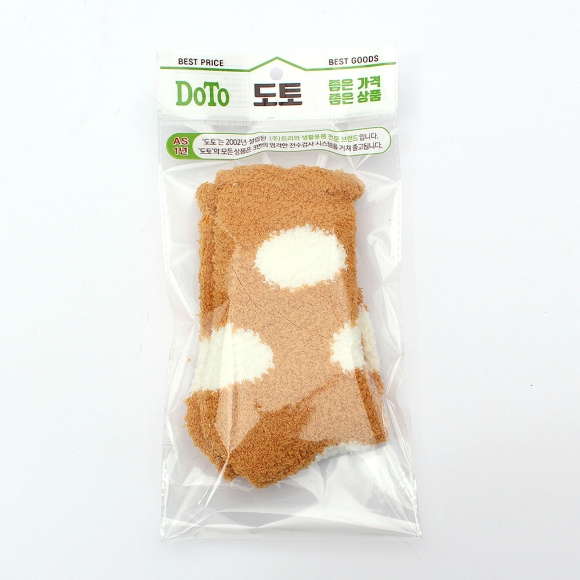 땡땡이 보온 수면양말(오렌지)