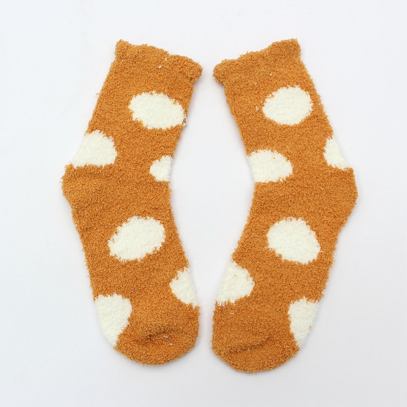 땡땡이 보온 수면양말(오렌지)