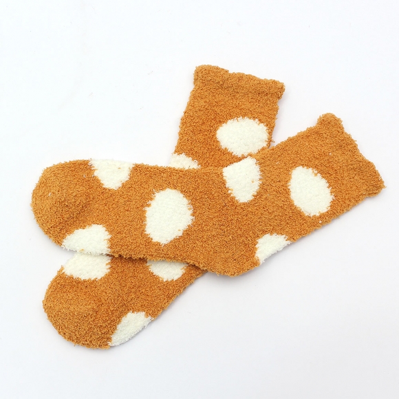 땡땡이 보온 수면양말(오렌지)