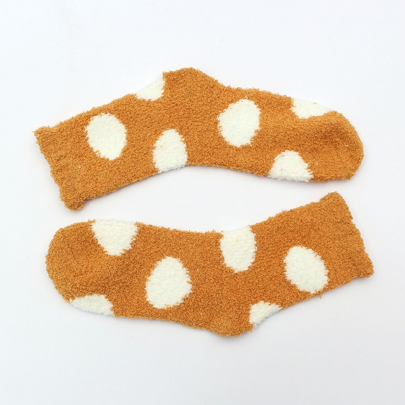 땡땡이 보온 수면양말(오렌지)