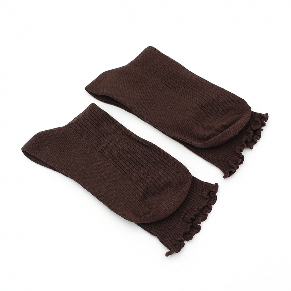 러블리 골지 프릴 양말(브라운)