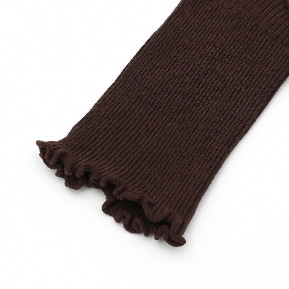 러블리 골지 프릴 양말(브라운)