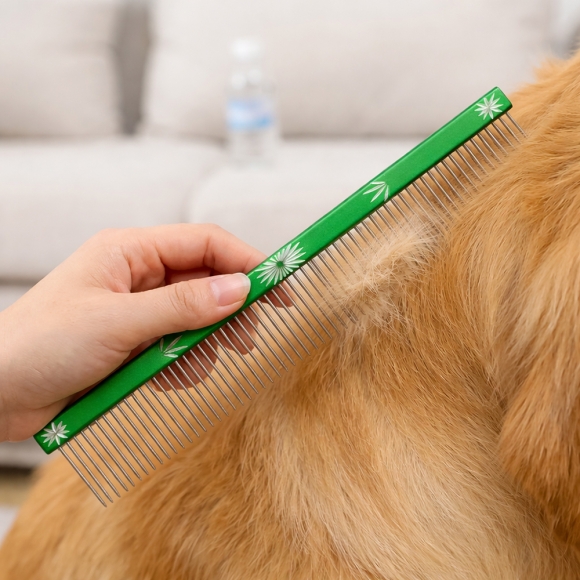 포포리 반려동물 스텐 일자빗(그린)