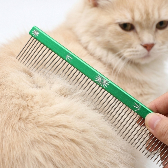 포포리 반려동물 스텐 일자빗(그린)