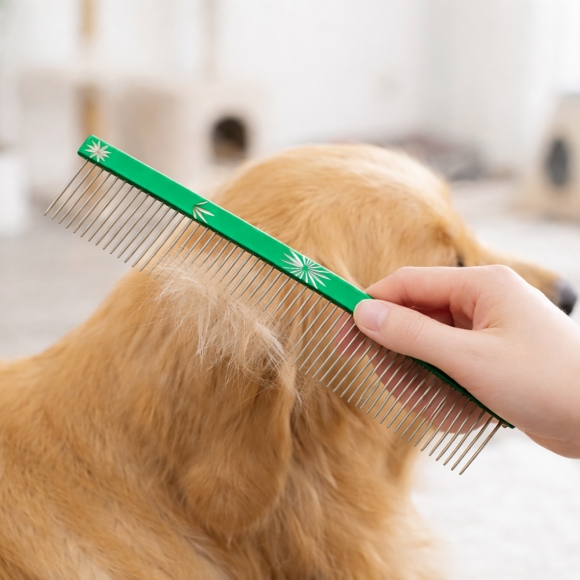 포포리 반려동물 스텐 일자빗(그린)