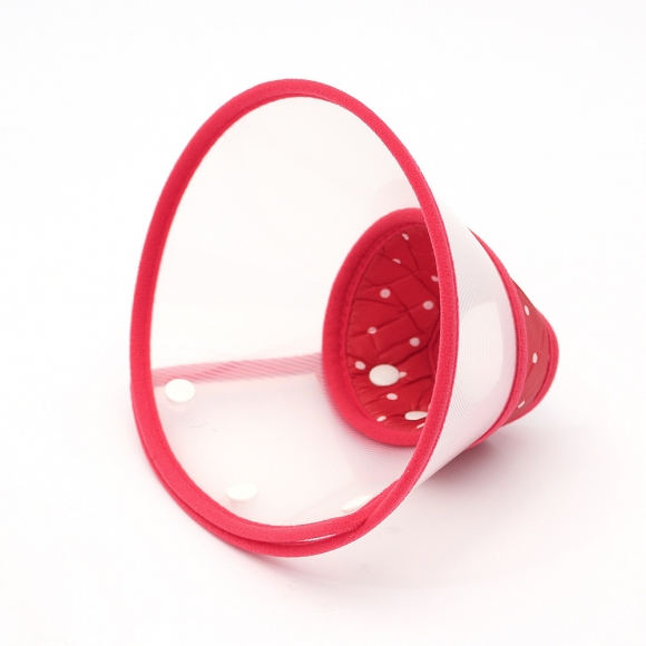 아르랑 반려동물 투명 넥카라(M) (레드)