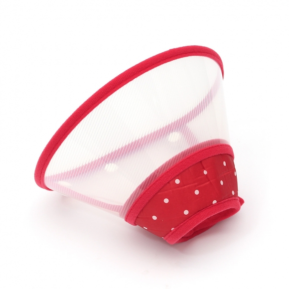 아르랑 반려동물 투명 넥카라(M) (레드)