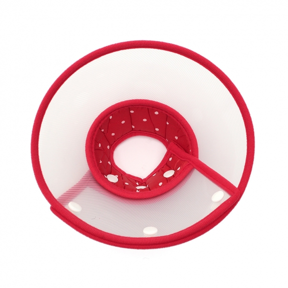 아르랑 반려동물 투명 넥카라(M) (레드)