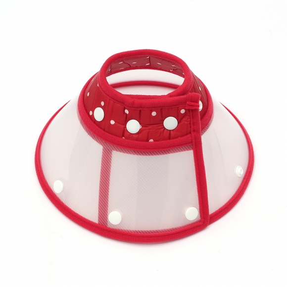 아르랑 반려동물 투명 넥카라(M) (레드)