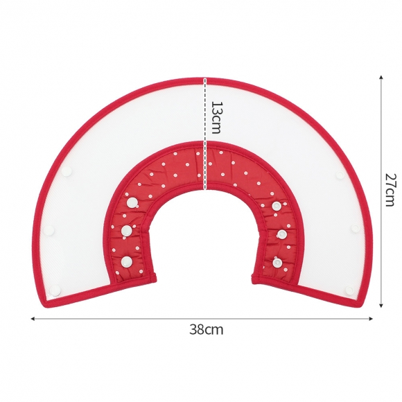 아르랑 반려동물 투명 넥카라(M) (레드)