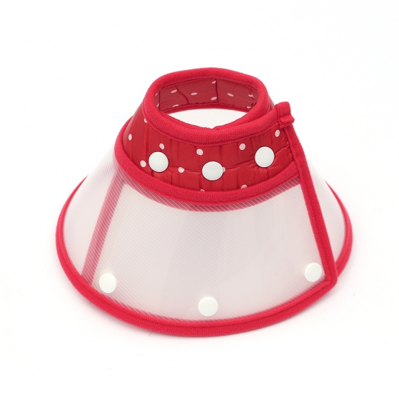 아르랑 반려동물 투명 넥카라(M) (레드)