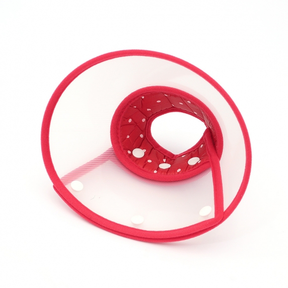 아르랑 반려동물 투명 넥카라(M) (레드)