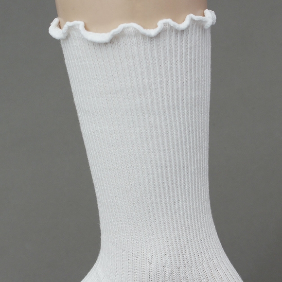 러블리 골지 프릴 양말(화이트)