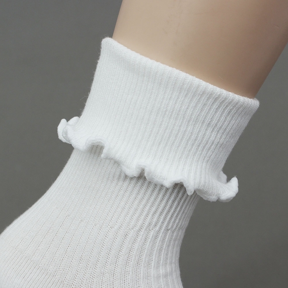 러블리 골지 프릴 양말(화이트)
