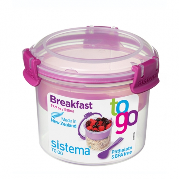 [뉴질랜드 시스테마] 투고 브렉퍼스트 보관용기 530ml (핑크)
