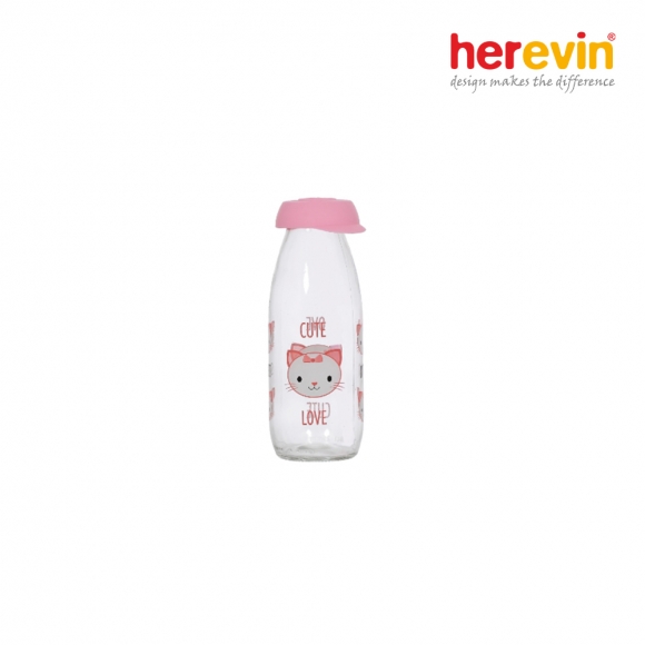 [튀르키예 헤르빈] 고양이 유리물병 250ml (핑크)