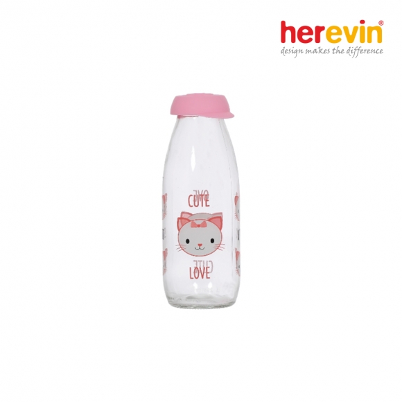 [튀르키예 헤르빈] 고양이 유리물병 500ml (핑크)