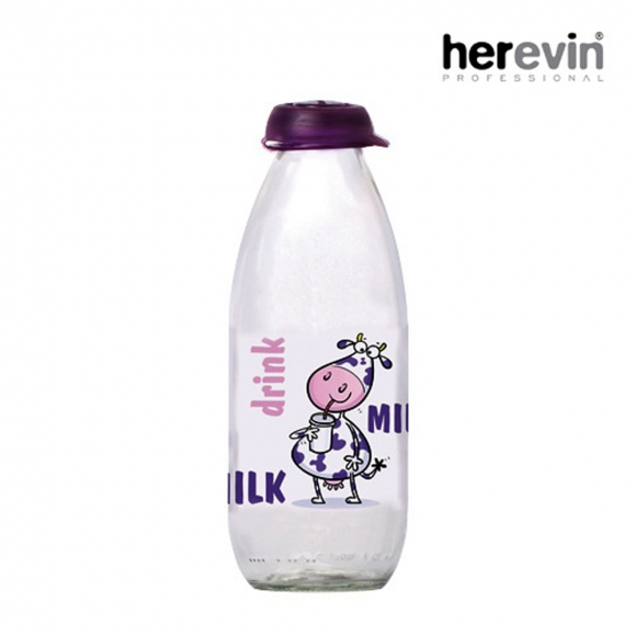 [튀르키예 헤르빈] 카우 유리물병 1L (퍼플캡)