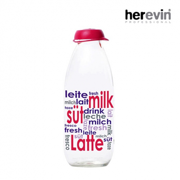 [튀르키예 헤르빈] 믹스 레터 유리물병 1L (레드캡)