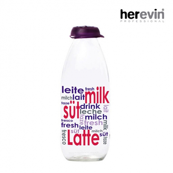 [튀르키예 헤르빈] 믹스 레터 유리물병 1L (퍼플캡)