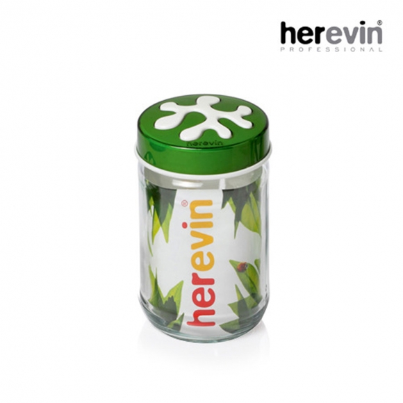[튀르키예 헤르빈] 퍼즐 원형 유리 밀폐용기 1L (그린)