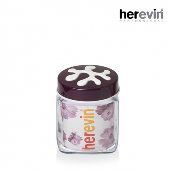 [튀르키예 헤르빈] 퍼즐 정사각 유리 밀폐용기 1.5L (퍼플)