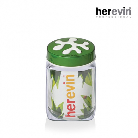 [튀르키예 헤르빈] 퍼즐 정사각 유리 밀폐용기 2L (그린)