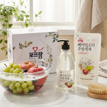 포프랑 베이킹소다 주방세제 세트(500ml 리필300ml)