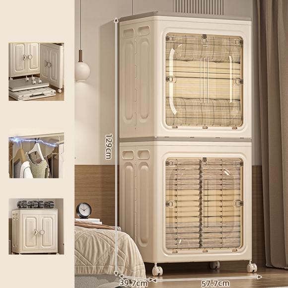 폴딩 리빙박스 이불옷정리 장난감 수납함 2p세트I-4(색상)