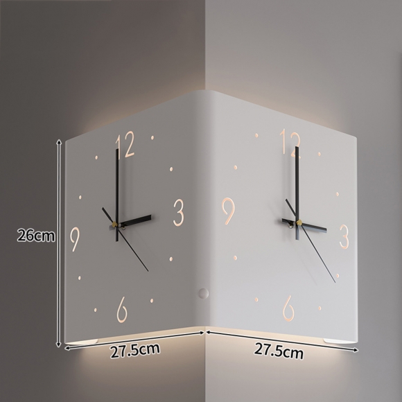 인테리어 양면 센서등 무소음 벽시계 02(색상)