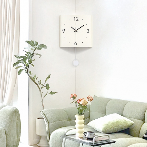 인테리어 코너 무소음 벽시계(색상)