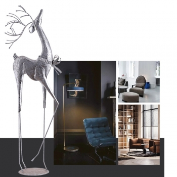 빈티지 실버 사슴 플로어 장식품C-1(106cm)