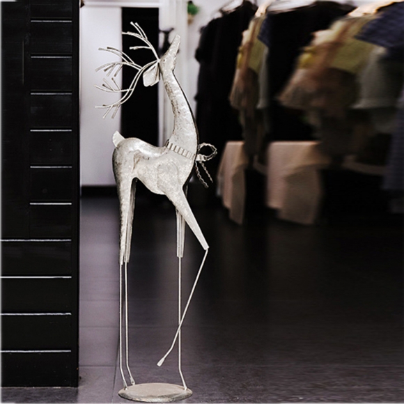 빈티지 실버 사슴 플로어 장식품C-2(89cm)