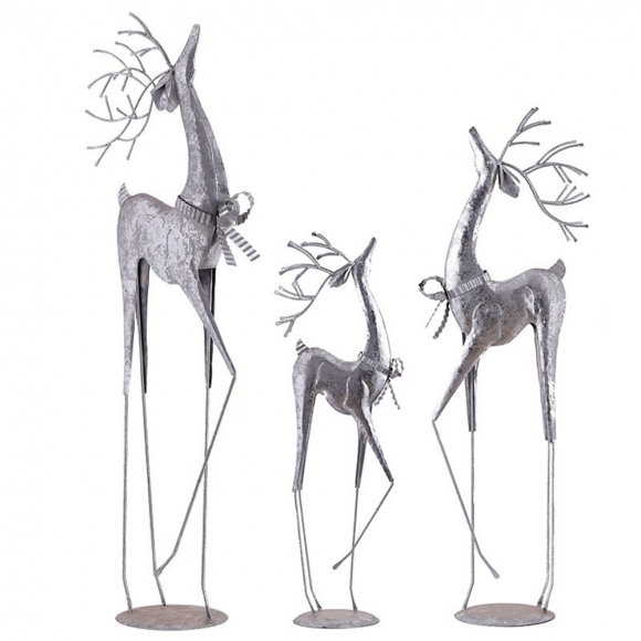 빈티지 실버 사슴 플로어 장식품 3p세트C-4